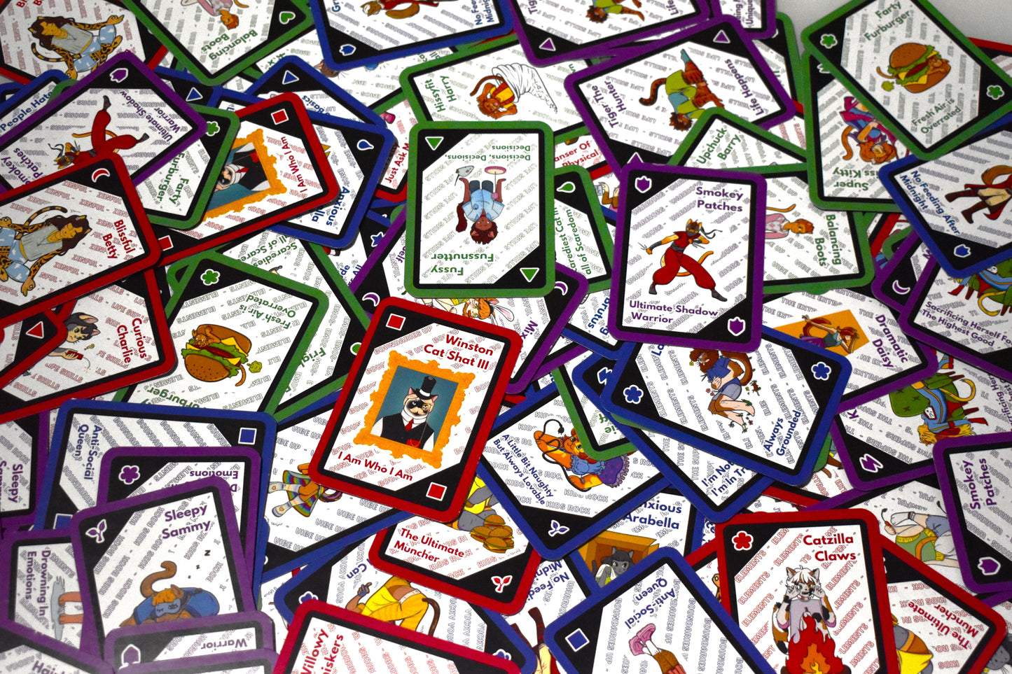 !!! BEST DEAL !!! All 4 Kittee Familee Card Games together: Blue, Red, Green and Purple