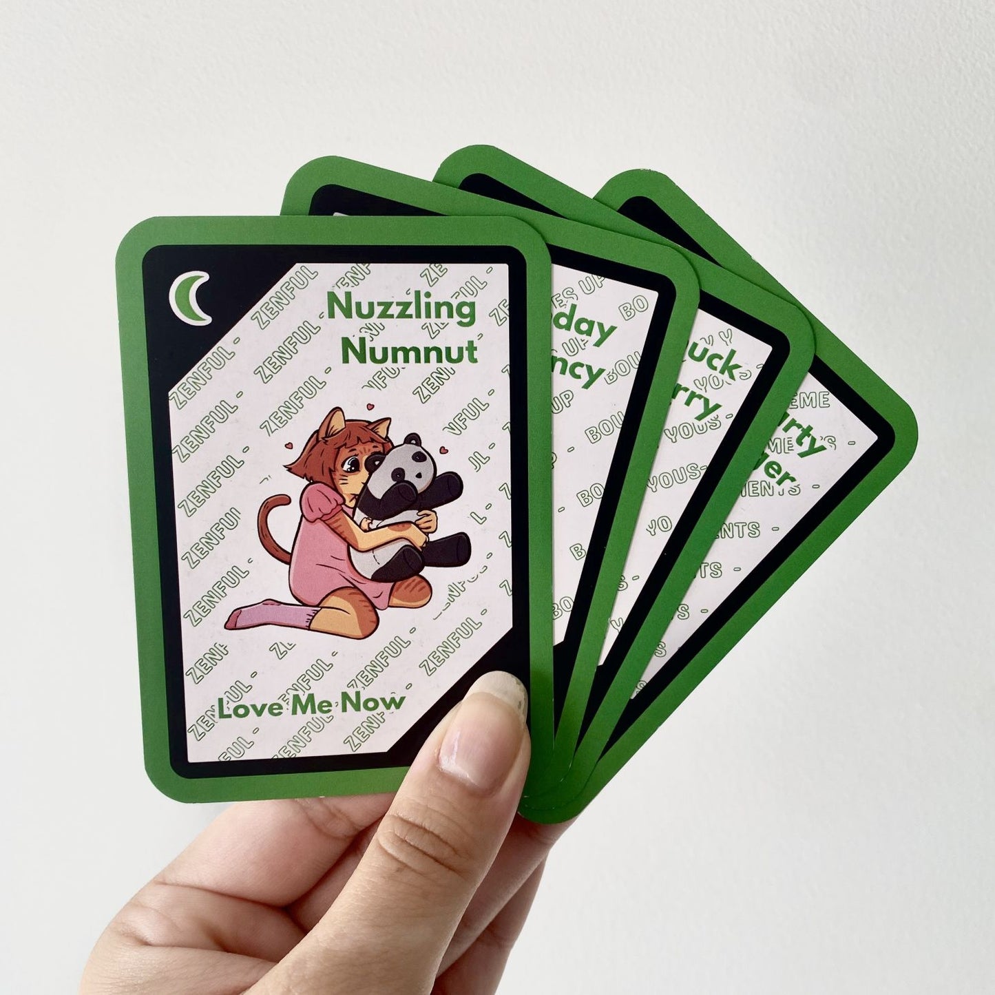GREEN Kittee Familee Card Game