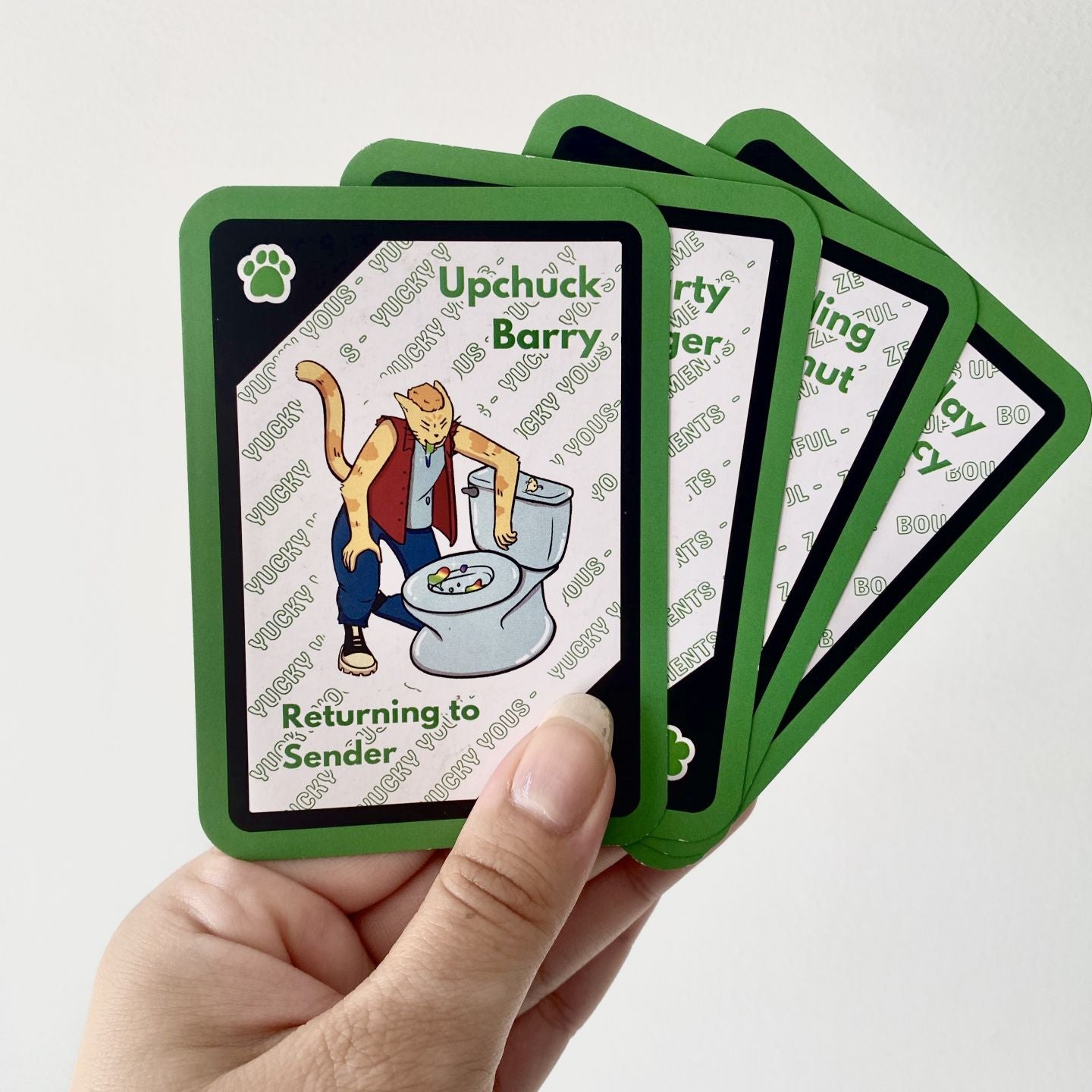 GREEN Kittee Familee Card Game